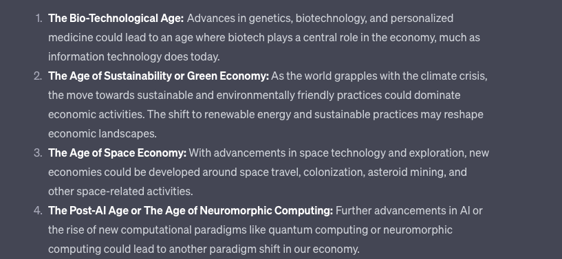Future Economic Ages